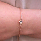 Birth stone bracelet - Rose gold and crystal