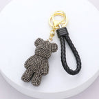 Bling bear figure - Faux leather - Strap keychain