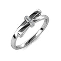 Luminous Bow ring - Silver and Crystal - Size 52