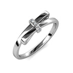 Luminous Bow ring - Silver and Crystal - Size 52