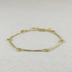 Fancy box chain bracelet - 18k Gold filled