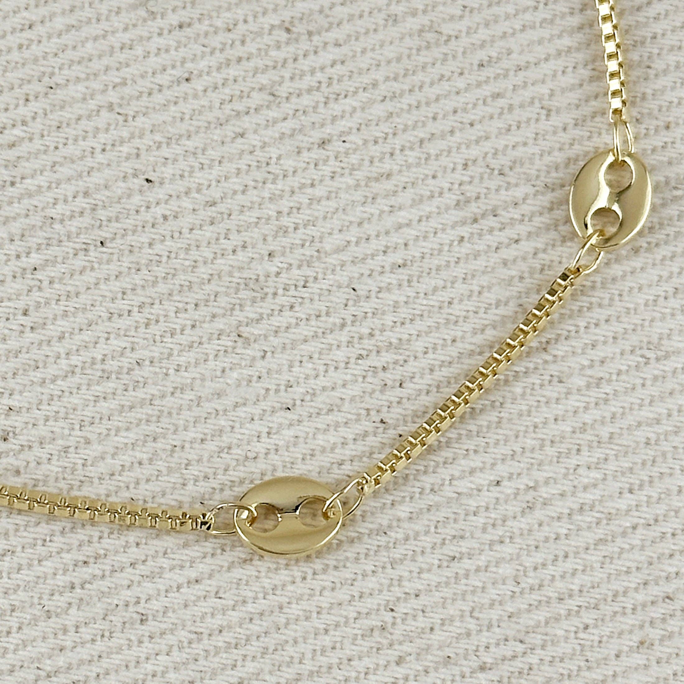 Fancy box chain bracelet - 18k Gold filled
