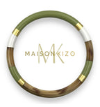 Maison Kizo - Buffalo Horn bangle - White/Green