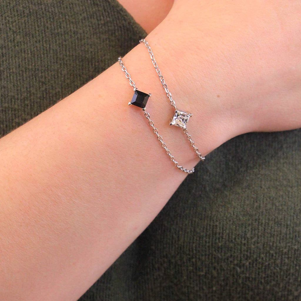 Calle bracelet - Silver and black