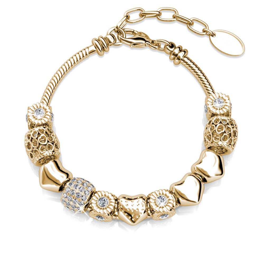 Radiant charm bracelet - Gold and crystal