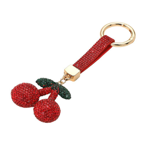 Bling studded cherry - Keychain / Bag charm