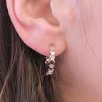 Sparkling hoops earrings - Silver and crystal
