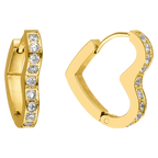 Glow heart earrings - 18K gold-plated