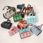 House printed faux leather mini purse - Bag charm - Red