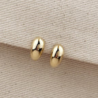 Curved small stud earrings - 18k Gold filled