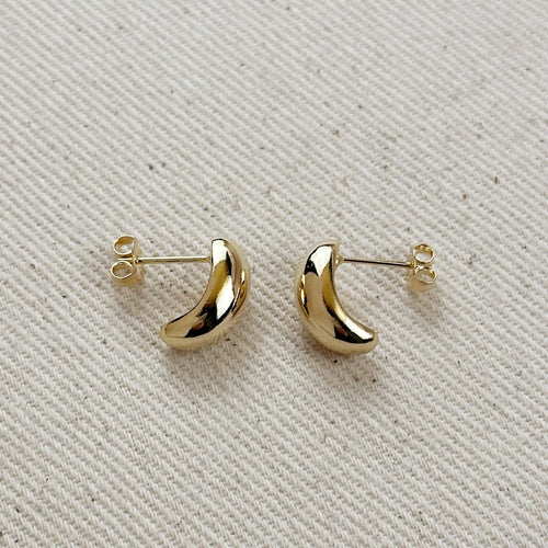 Curved small stud earrings - 18k Gold filled