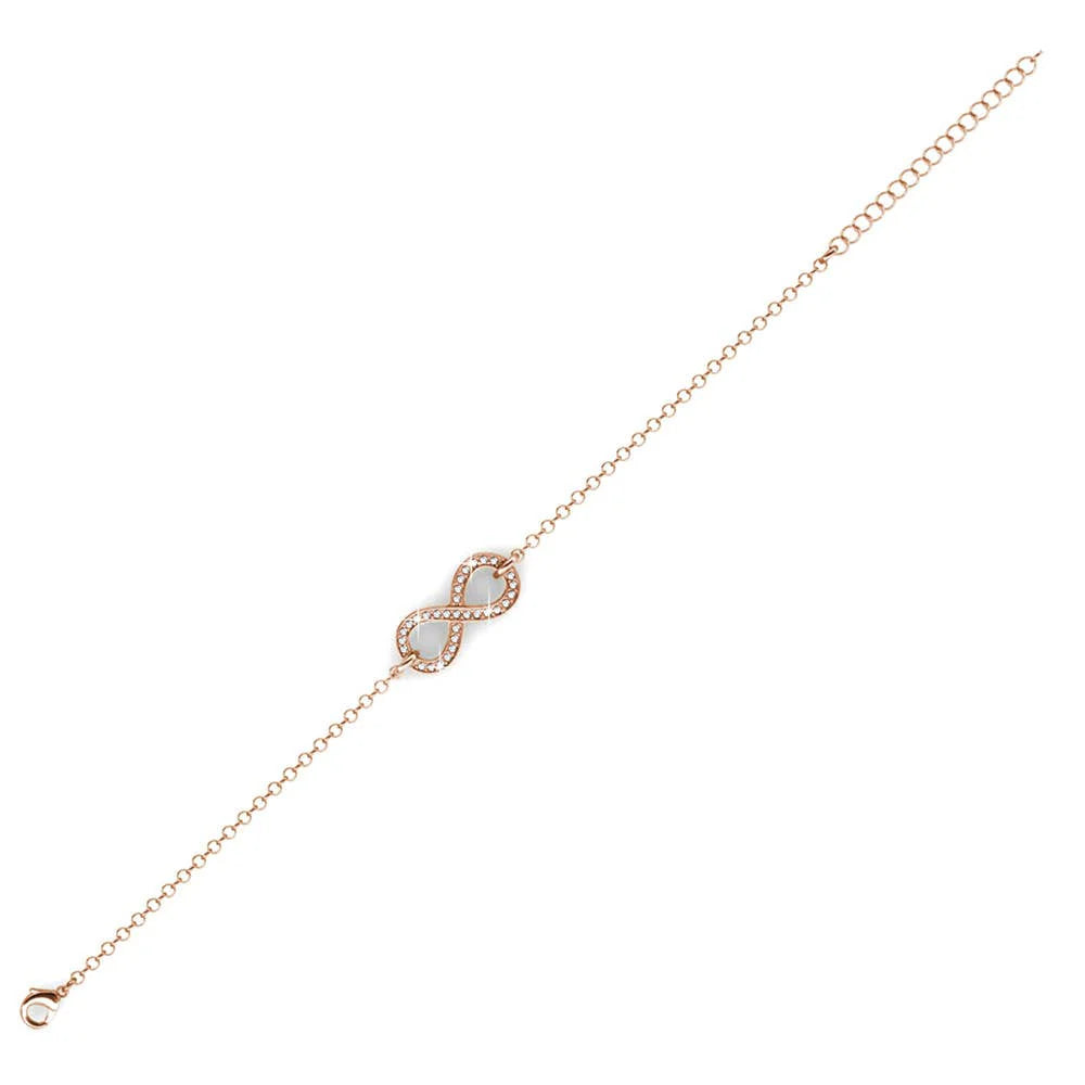 Infinity eight bracelet - Rose gold and crystal