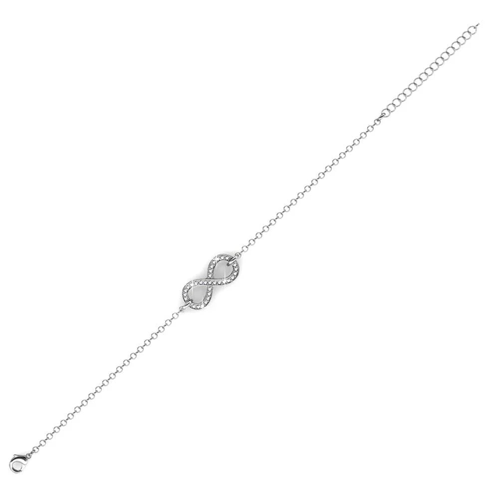 Infinity eight bracelet - Silver and crystal