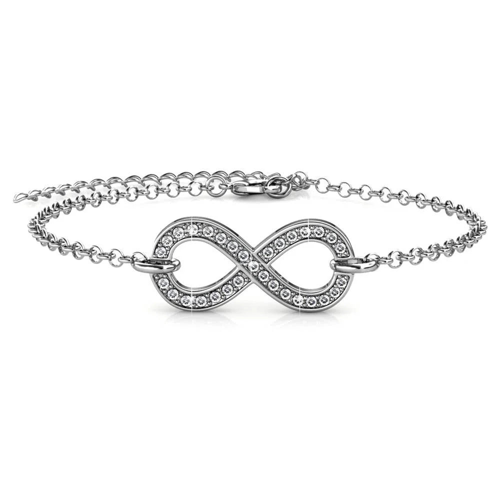 Infinity eight bracelet - Silver and crystal