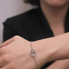 Locked heart bracelet - Silver and crystal