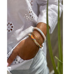 Maison Kizo - Nepalese bracelet - White/Blue/Orange