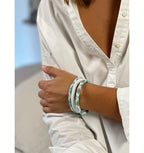 Maison Kizo - Nepalese bracelet - White/Blue/Gold