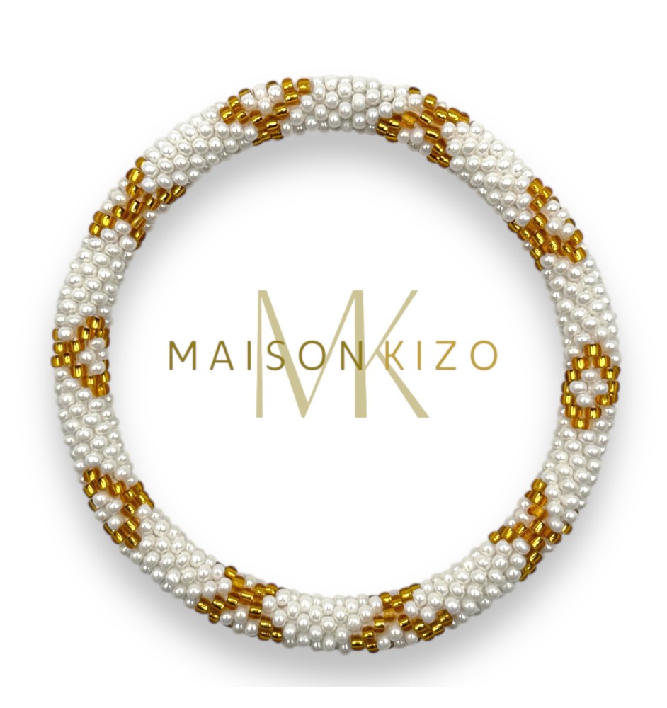Maison Kizo - Nepalese bracelet - White/Gold