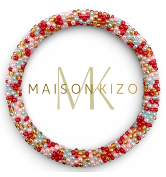 Maison Kizo - Nepalese bracelet - Red/Pink/Gold