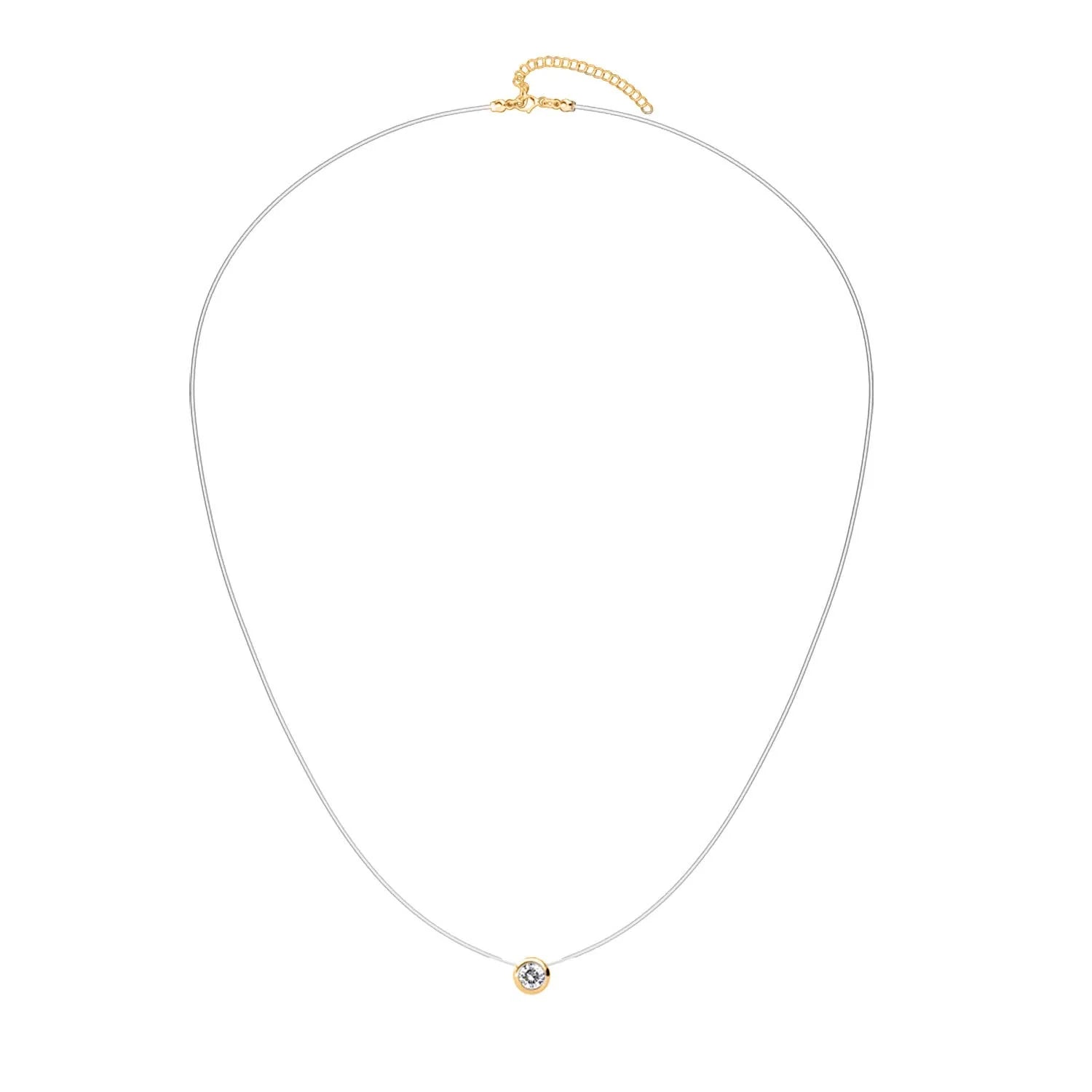 Moon pendant - Gold and crystal