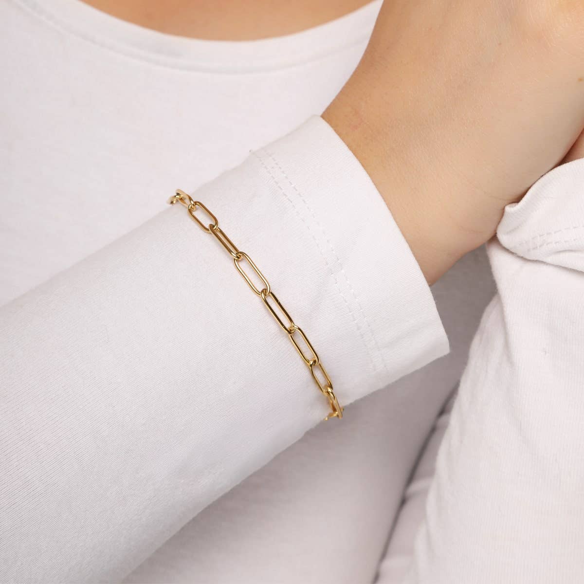 Paperclip bracelet - 18K gold-plated