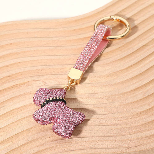 Bling studded dog dangle - Keychain / Bag charm