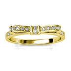 Ribbon ring - Gold and crystal - Size 54