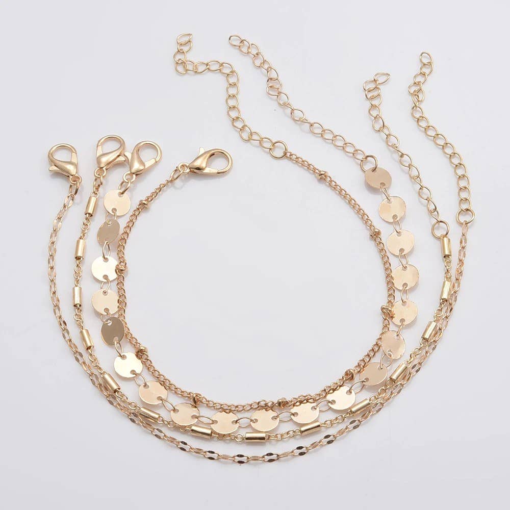 Elodie bracelets - Set of 4 - Gold plated