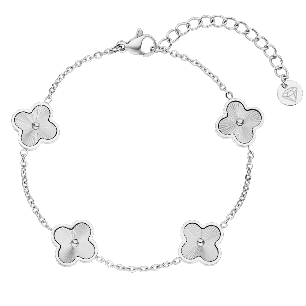 Shine clover bracelet - 18K gold plated - Silver